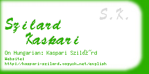 szilard kaspari business card